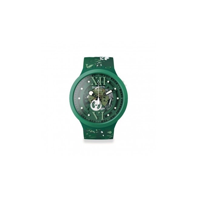 Swatch Camoflower Green Big Bold grüne Uhr SB05G104