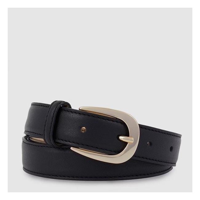 Schwarzer Kreisgürtel für Damen von Piquadro mit goldener Schnalle CU6179W92/N