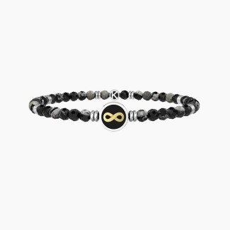 Bracciale Kidult Symbols infinito agata nera 732242