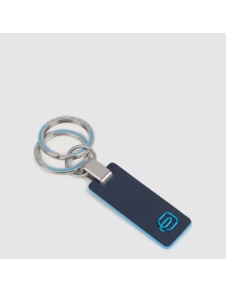 Piquadro Blue Square Schlüsselanhänger aus blauem Leder PC3755B2/BLU2