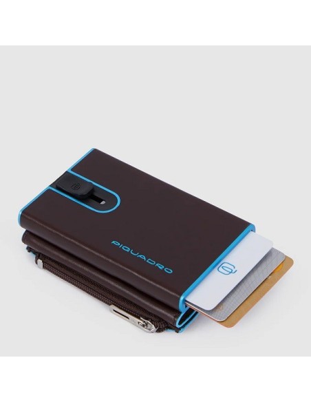 Piquadro Blue Square Mahagoni Kompakt-Geldbörse – PP5585B2BLR/MO
