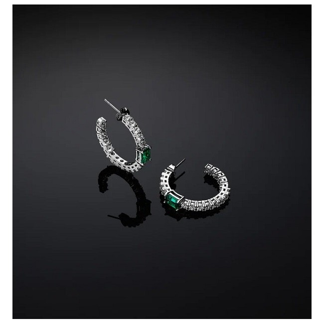 Chiara Ferragni Emerald green circle earrings J19AWJ14