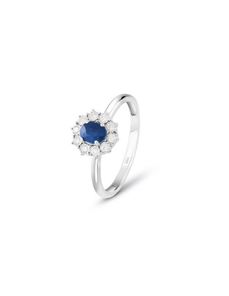 Bliss Charleston ring with blue Sapphire and Diamonds - 20095701