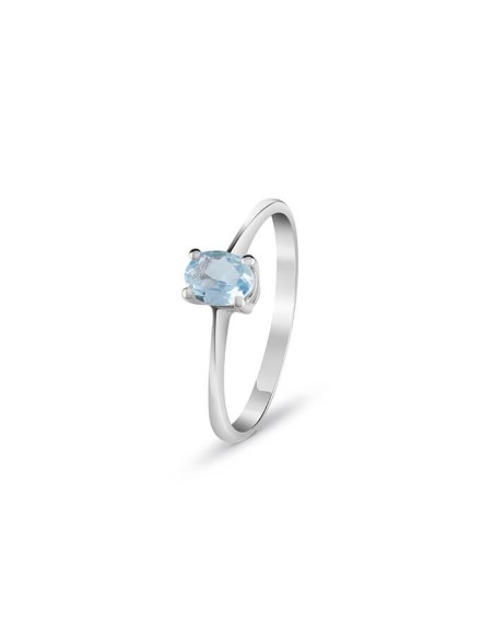 Bliss Stephanie ring in white gold with Aquamarine - 20093001
