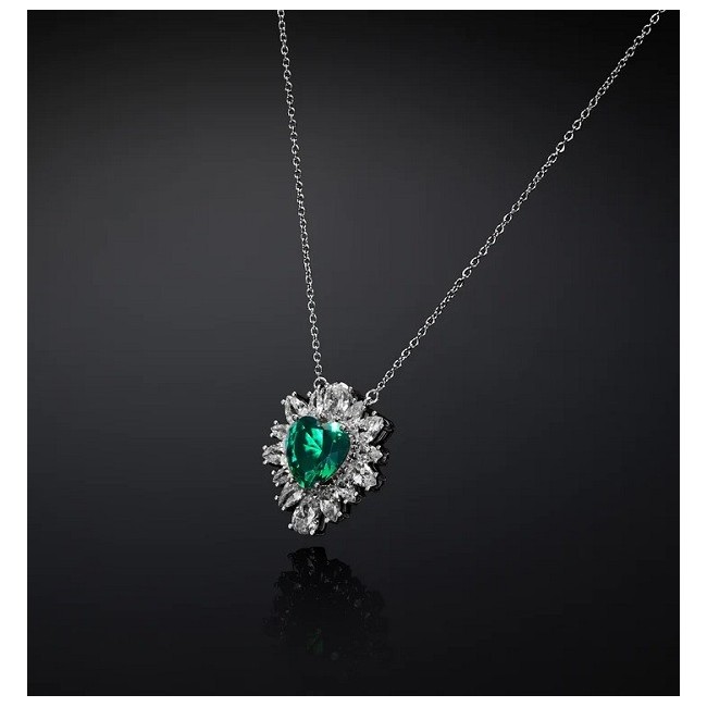 Collana Chiara Ferragni Emerald pendente verde cuore J19AWJ02