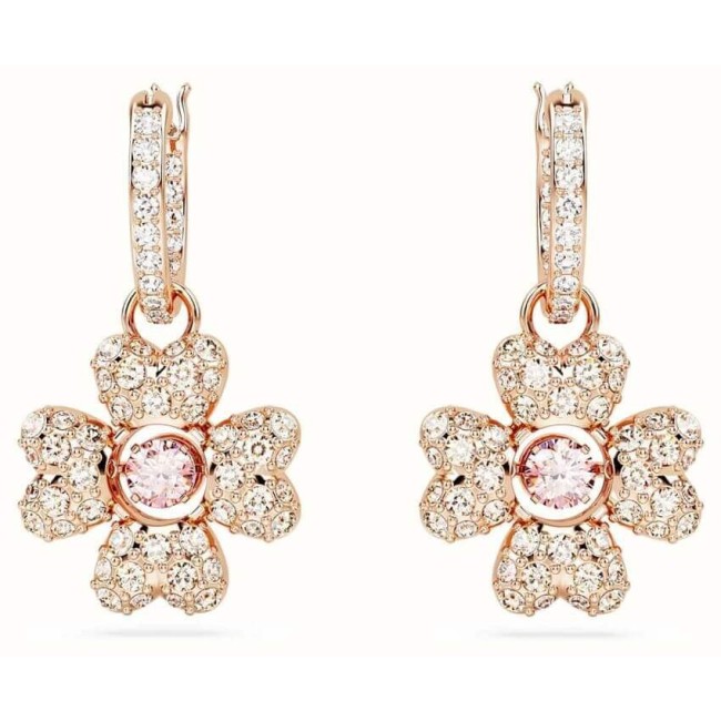 Swarovski Idyllia pink four-leaf clover earrings - 5674212