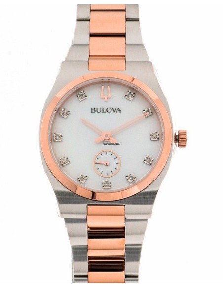 Bulova Surveyor Lady zweifarbige Perlmuttuhr – 98P221