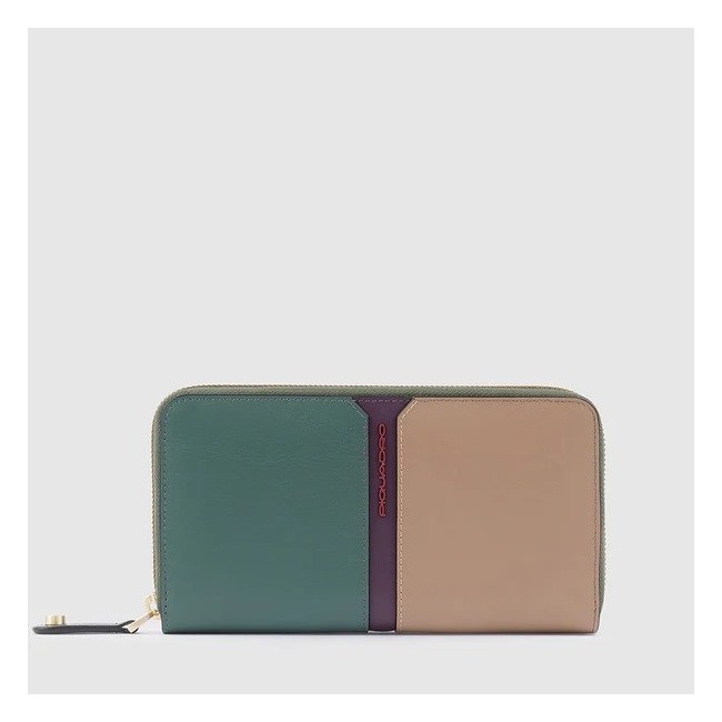Piquadro Ray green and pink women's wallet PD1515S126R/VERO