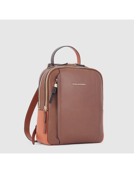 Zaino piccolo in pelle Piquadro Circle cuoio - CA5566W92/MAR