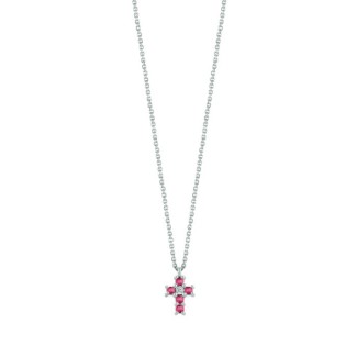 Bliss Jasmine Cross Halskette mit Rubinen und Diamant 20101468