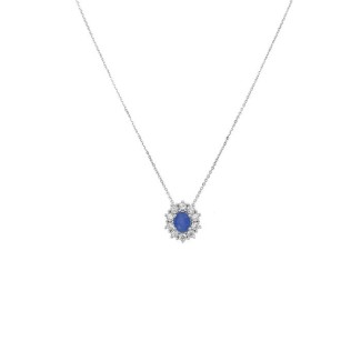 Bliss Charleston Necklace with Blue Sapphire and Diamonds - 20096541