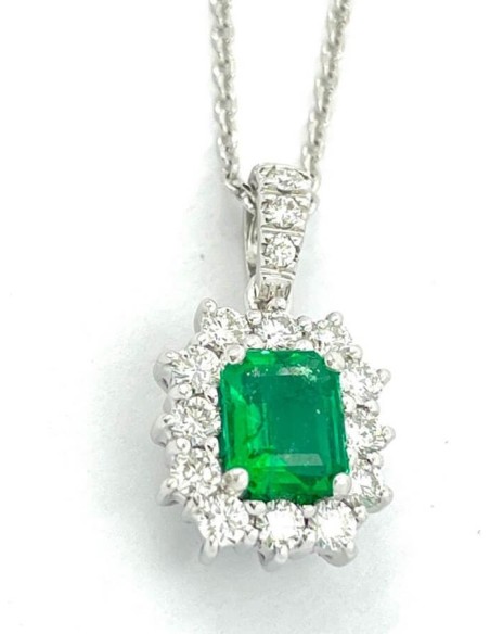 Collana con Smeraldo e Diamanti Giorgio Visconti GB39128S055