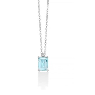 Miluna Necklace with Aquamarine and Diamonds - CLD4531