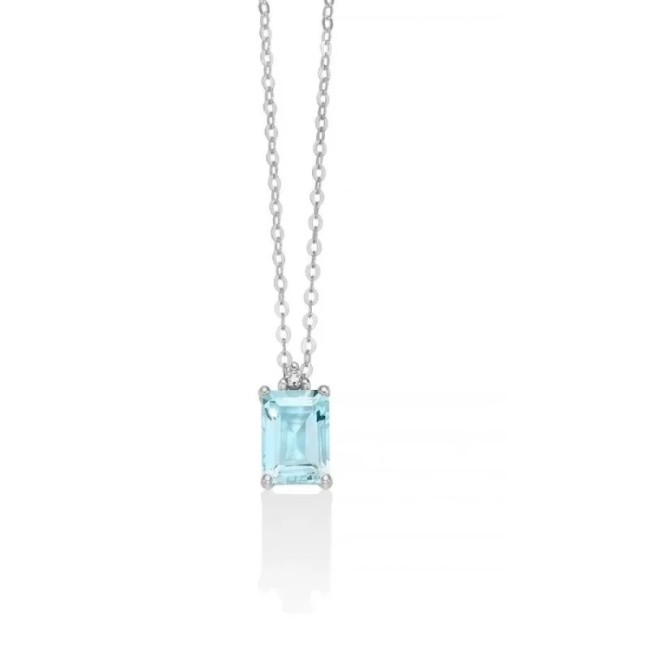 Miluna Necklace with Aquamarine and Diamonds - CLD4531