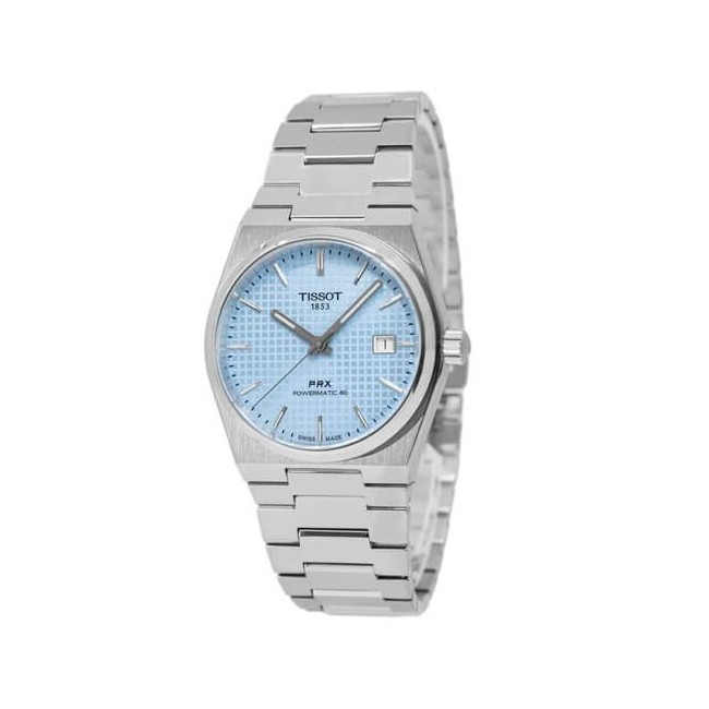 Tissot PRX Powermatic80 35 mm hellblaue Uhr T1372071135100