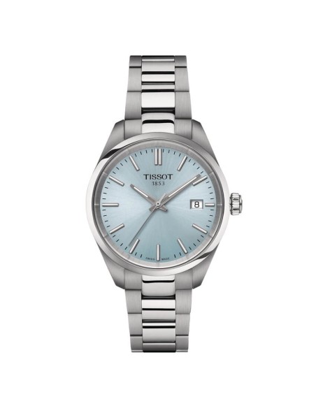 Tissot PR100 34mm ice blue watch, quartz T1502101135100