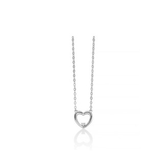 Miluna necklace in white gold with Heart and Diamond - CLD4558