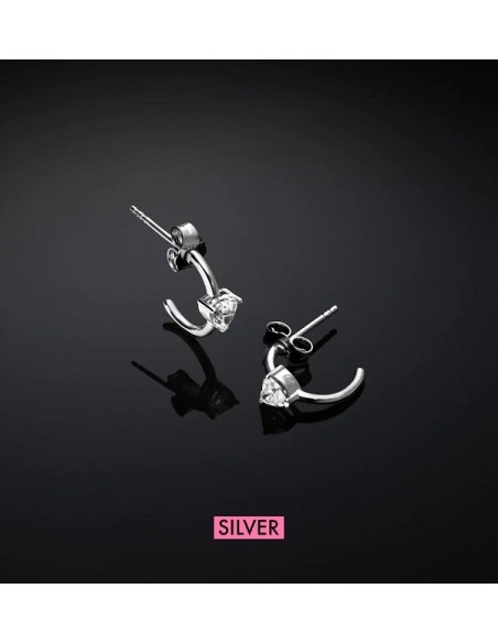 Orecchini cerchio cuore zirconi Chiara Ferragni Silver - J19AXD04