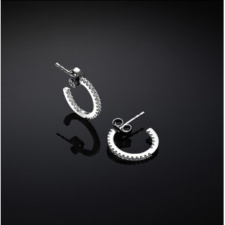Chiara Ferragni Silver earrings with silver zircons circle J19AXD08