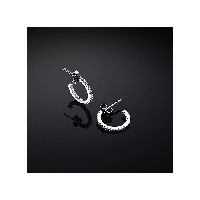 Chiara Ferragni Silver earrings with silver zircons circle J19AXD08