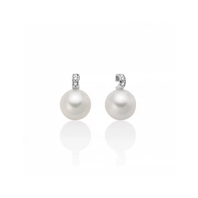 Orecchini Miluna con perla 8mm e oro bianco - PER2666