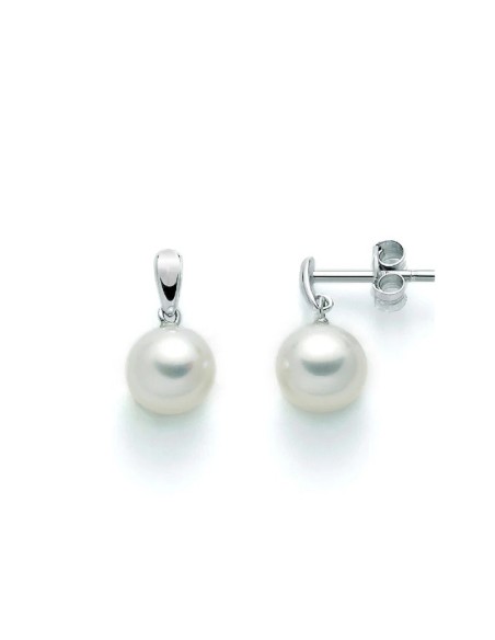 Miluna earrings in white gold with 7mm pendant pearl - PER2300
