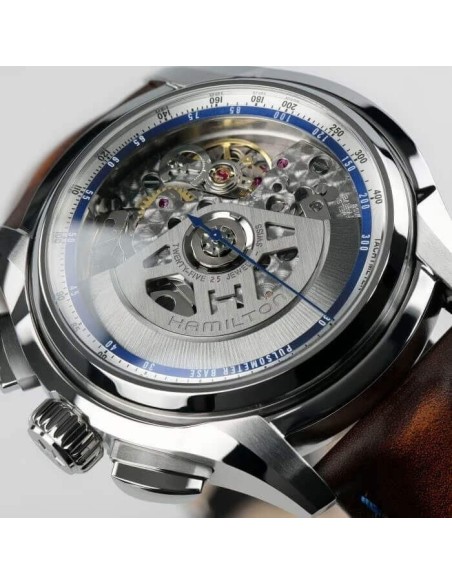 Hamilton Face2 Face III watch case back with meter