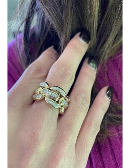 Anello Chimento X-Tend in oro giallo e diamanti naturali - Indossato
