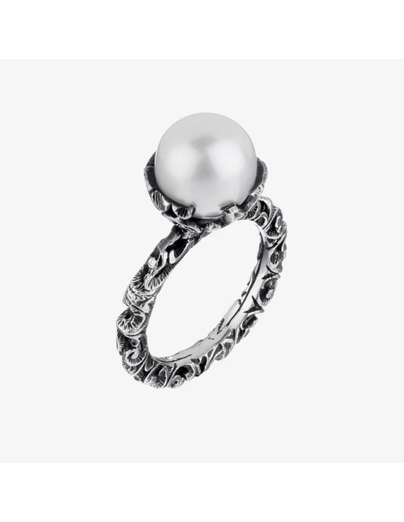 Pura Maria and Luisa ring with large white pearl AA00120
