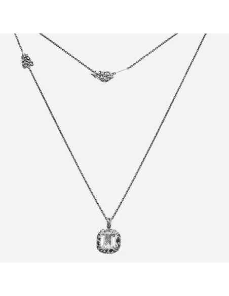 Maria and Luisa necklace with rectangular rock crystal CA0130/S