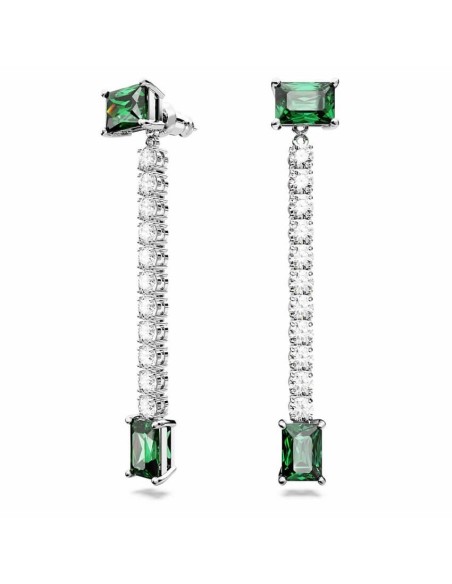 Swarovski White and Green Matrix Pendant Earrings - 5665786