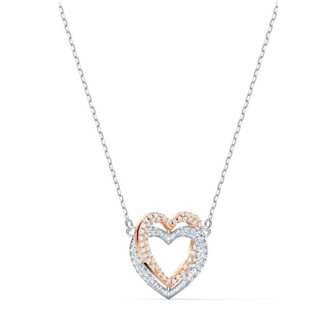 Swarovski Hearts Infinity necklace white and rosé - 5518868