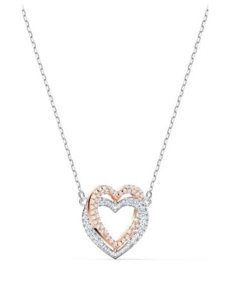 Collana Swarovski Cuori Infinity bianca e rosè - 5518868