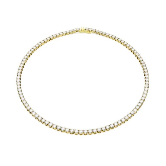 Golden Swarovski Matrix Tennis Necklace - 5681795