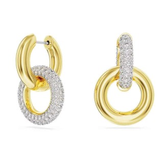 Orecchini Swarovski a cerchio doppio dorato Dextera - 5668818