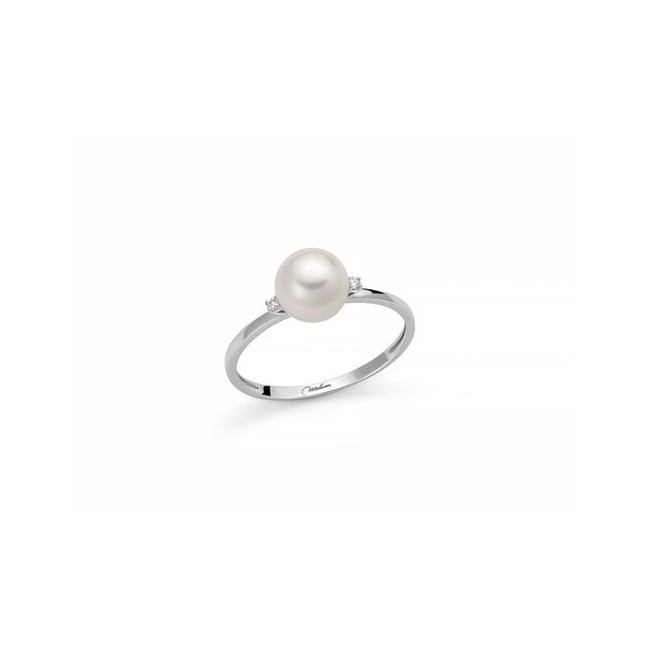 Miluna Ring with Pearl and Diamonds 0.02ct - PLI1666