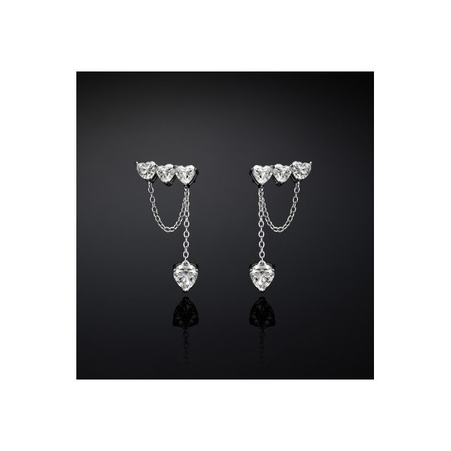 Three zircon heart earrings and pendant Chiara Ferragni J19AXD03