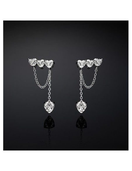 Three zircon heart earrings and pendant Chiara Ferragni J19AXD03
