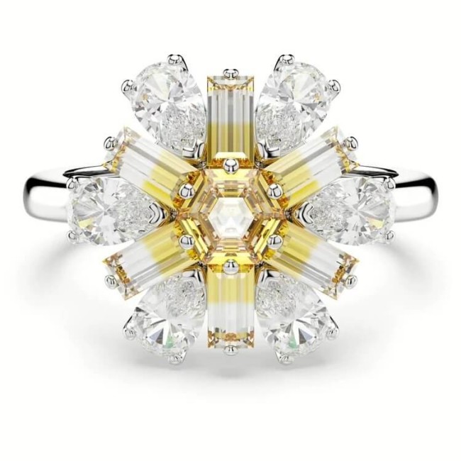 Swarovski Idyllia ring white and yellow flower - 5689088