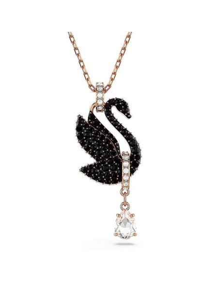 Iconic Swan Swarovski Halskette mit schwarzem Schwan und Kristall – 5678045