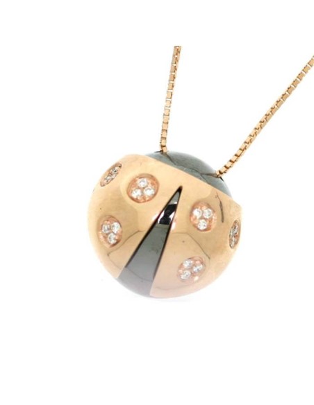 Salvini Coccinelle Halskette aus Roségold mit Diamanten und Hämatit 20035561