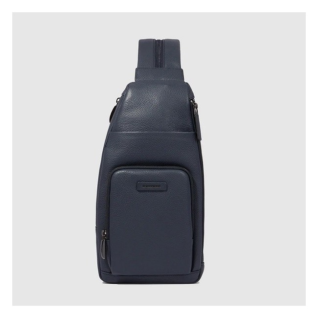 Piquadro blue one-shoulder backpack in leather CA5577MOS/BLU