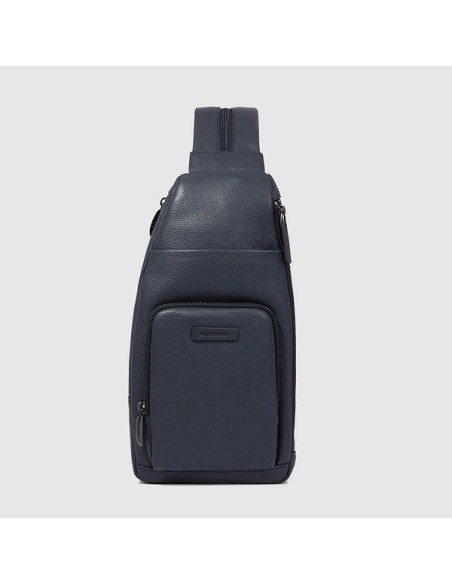 Piquadro blue one-shoulder backpack in leather CA5577MOS/BLU