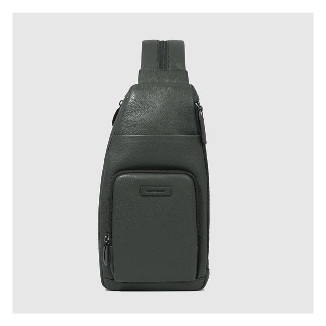 Green Piquadro one-shoulder backpack in leather CA5577MOS/VE3