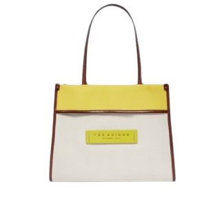 The Bridge women's bag Elisa line lime, brown and white 0428247Y-JC