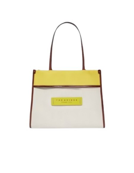 Borsa donna The Bridge linea Elisa lime, marrone e bianco 0428247Y-JC