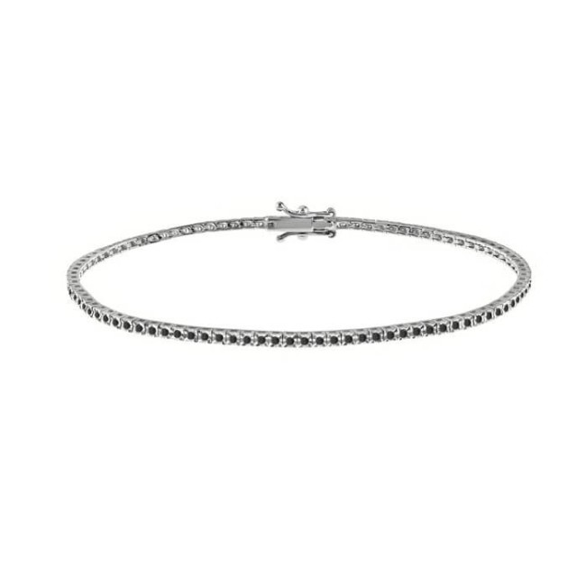 Tennis Bliss bracelet in gold and black diamonds 0.78ct 20082323
