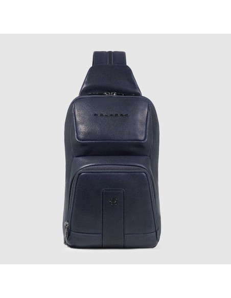 Piquadro Carl blue leather one-shoulder backpack - CA5751S129/BLU