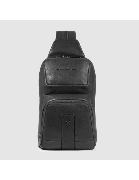 Piquadro Carl black leather one-shoulder backpack - CA5751S129/N