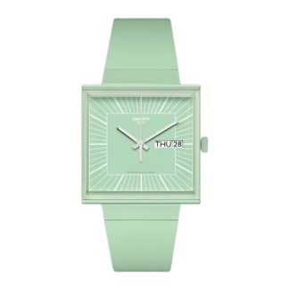 Swatch Bioceramic What If square mint green watch SO34G701